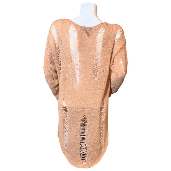 #T25 The Buckle Aggie Light Orange Destructed Tunic Sweater SZ S $69 - Picture 6 of 10